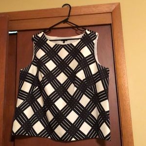 Black and White Silk Shell